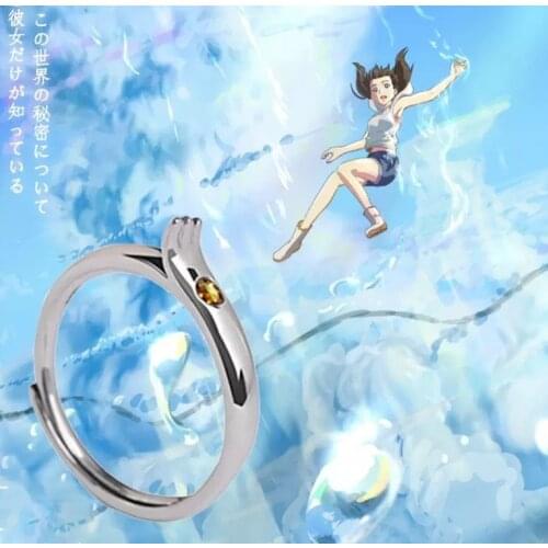 Cartoon Anime Weathering with you Amano Hina rings Cosplay Accessories Props Metal Ring Gift lovers' wedding rings for women