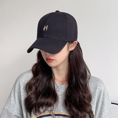 Men Baseball Caps Cotton Unisex Adjustable Baseball Hat Fashion British Style H Letter Cap For Women Personality Snapback Sunhat