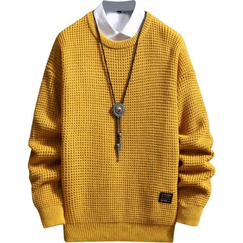 2021 New Brand Loose Sweater Men Autumn Winter Classic Thick Pullover Casual Keep Warm Pull Homme Solid Color Male Knitwear Tops