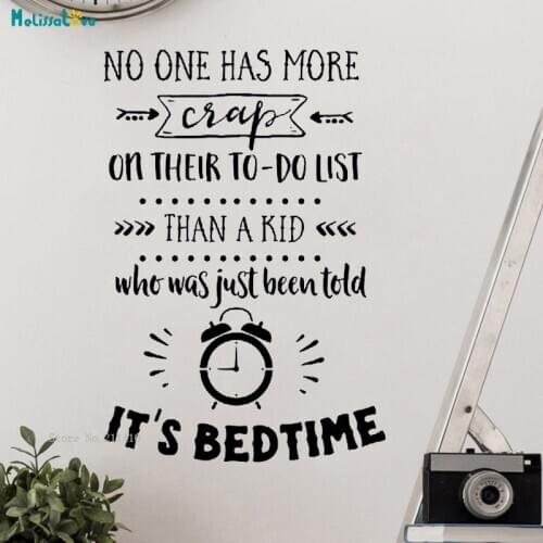 No One Has More Quote Art Vinyl Wall Sticker Its Bedtime Boy Room Decor Nursery Gifts Vinyl Removable Home Art Murals YT3872