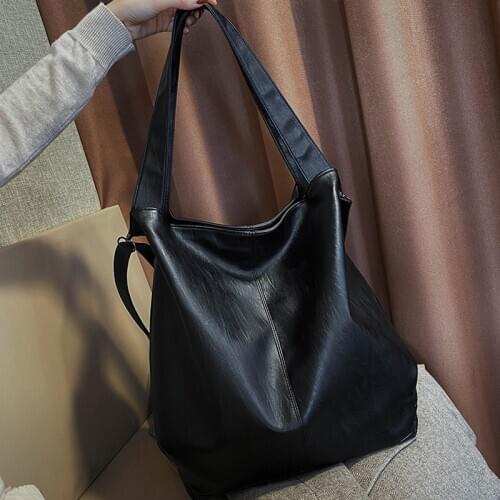 New 2021 Women Bags Handbag Large Capacity Fashion Shoulder Bag For Female Black Big Totes Soft PU Leather Shopping Bag Bolsa