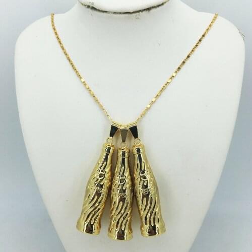 Wholesale Fashion Pendant / Necklace 24K gold jewelry set for womens birthday Travel Gift bridal accessories