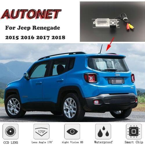 AUTONET HD Night Vision Backup Rear View camera For Jeep Renegade 2015 2016 2017 2018 CCD/license plate camera