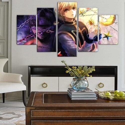 Prints Home Decor Canvas 5 Pieces Hunter X Hunter Painting Anime For Living Room Wall Art Fashion Modular Pictures Poster Frame