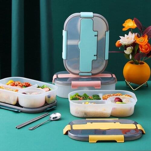 Plastic Microwave Bento Box Kids Lunch Box Portable Food Container Storage For Children Fruit Salad Food Box