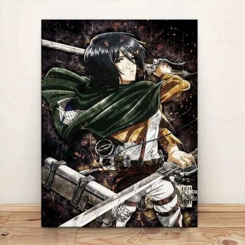 Attack on Titan Mikasa Poster Canvas Wall Art Decoration prints for living Kid Children room Home bedroom decor Painting Picture