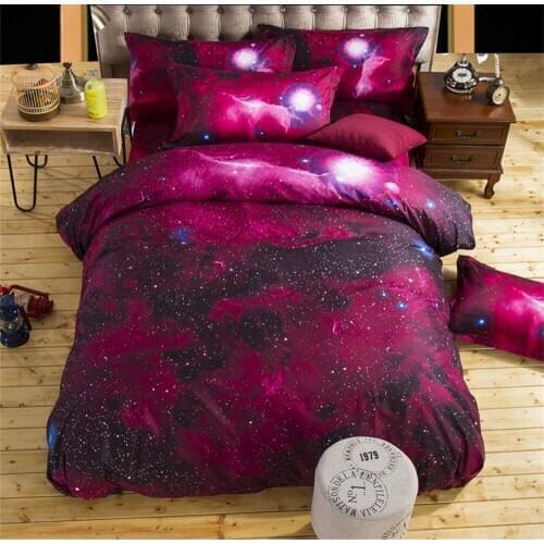 Drop shipping 3D Nebala Outer Space Star Galaxy Bedding Set Duvet Cover Flat Sheet Pillowcase Queen Twin Size Bed Set