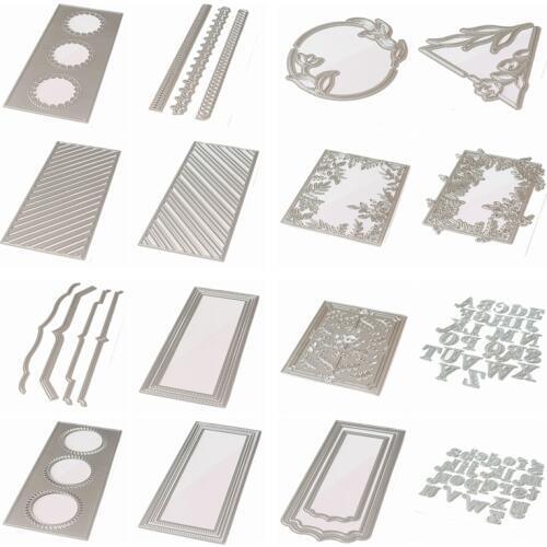 Rectangle Circle 26 Alphabet Flower Frame Metal Cutting Dies Scrapbook DIY Card Album Make Stencil New Die Cut 2020