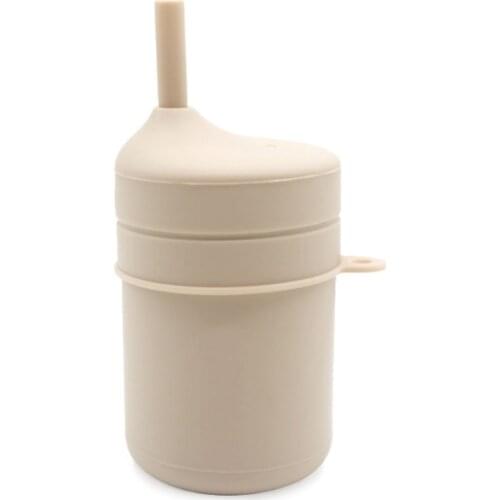 Q9QB Baby Feeding Straw Bottle Toddler Learning Drinking Silicone Sippy Cup Portable Drinkware