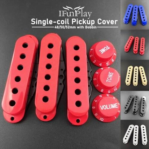 Multi Color SSS Single Coil ST Electric Guitar Pickup Covers with Volume Tone Control Knob and Pickup Bobbin Guitar Parts