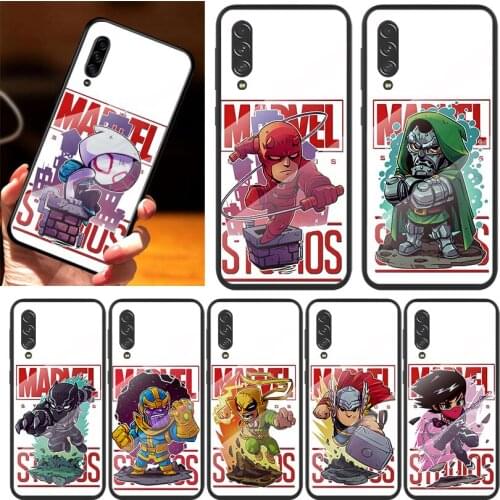 Marvel Hero Studios For Samsung Note 20 10 9 8 Ultra Lite Plus 5G A70 A50 A40 A30 A20 A10 Tempered Glass Phone Case