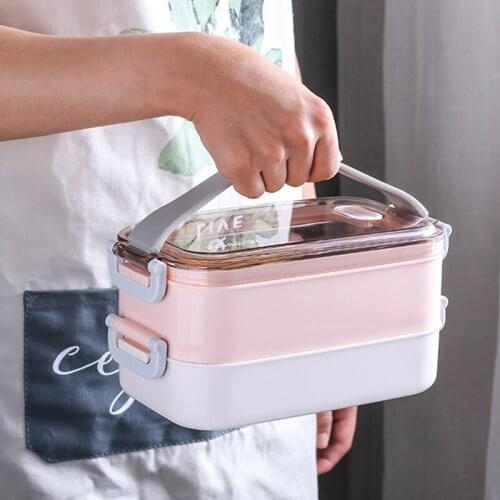 MICCK Stainless Steel Thermal Lunch Box Portable Bento Box Eco-friendly Food Storage Container For Picnic School Office Worker