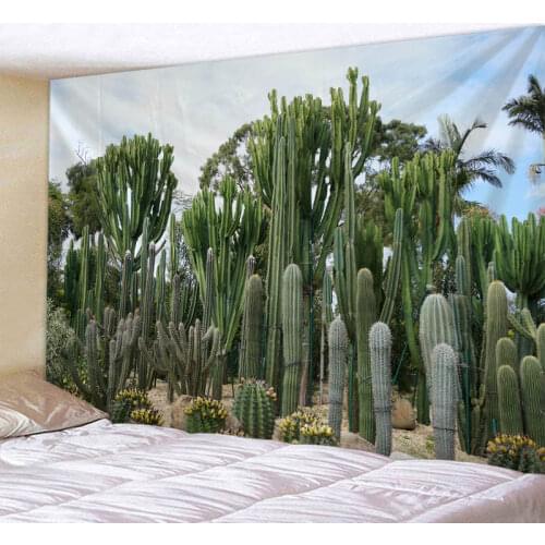 3D Printed Cactus Family Tapestry Living Room Bedroom Decoration Sandy Beach Picnic Towel