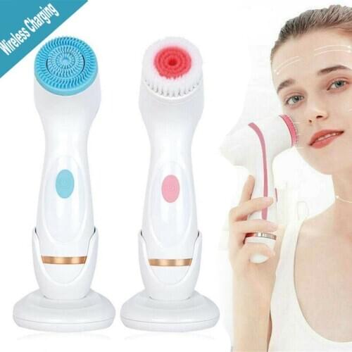 Ultrasonic Face Cleaner Brush Silicone Facial Cleansing Blackhead Removal Waterproof Compatible for daily face cleaning