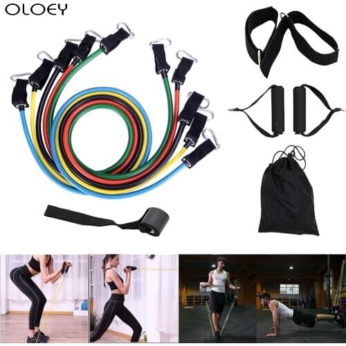 Yoga Fitness Pull Rope 11pcs/set Pull Rope Fitness Exercises Resistance Bands Latex Tubes Pedal Excerciser Body Training Workout