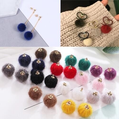 10pcs/lot Mink Pompom Cute Fur Ball Women Girl Baby Handmade DIY Materia Earring Ball Hats Caps Hair Clip Bag Accessories
