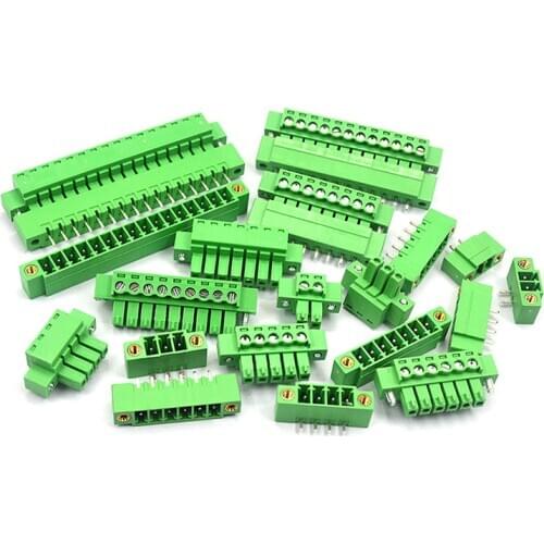 15EDGKM 3.81MM plug-in type PCB terminal block curved straight pin socket 2/3/4 / 16p with ear flange