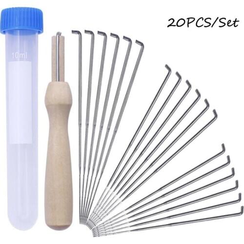 20Pcs/Set Felting Needles Art Wool Felt Pocked Needles Set 3 Sizes DIY Craft Felt Tools with Wood Handle with Box
