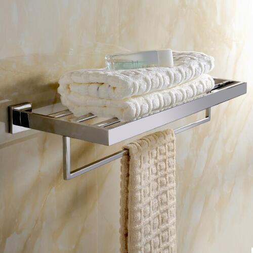 50cm Modern Stainless Steel Bathroom Towel Rack Wall Mount Polish Bathroom Towel Holder AU29754-3