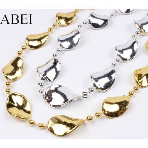 3yards 18mm Gold Silver Beads Lace For Cosplay Clothing Bags Jewelry Decoration DIY Plastic Curtain Wedding Party Decoration