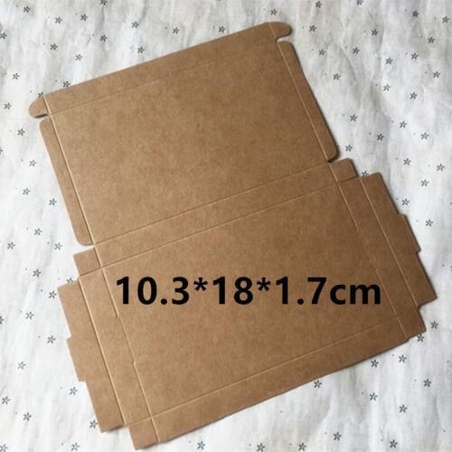 50pcs 103*180*17mm 350gsm Brown Paper Kraft Box Post Craft Pack Boxes Packaging Storage Kraft Paper Boxes Mailing Box