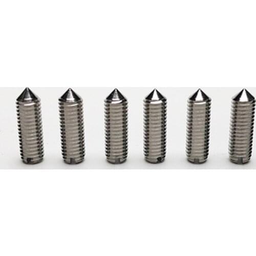 6Pcs M6 Stainless Steel Slot Pointed Tight Screws Machine meter Headless Screw Top wire bolt 6mm-20mm Length