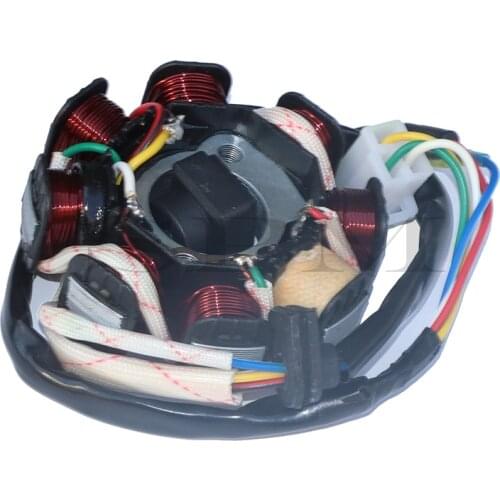 8 pole 4 wire Dual Ignition magneto stator for 4 stroke Scooter Moped ATV QUAD Go Kart 139QMB 1P39QMB GY6 50 60 80 cc