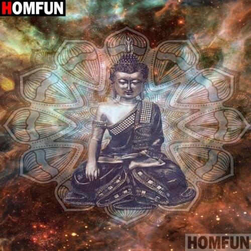 HOMFUN Full Square/Round Drill 5D DIY Diamond Painting "Religious Buddha" Embroidery Cross Stitch 5D Home Decor A16148