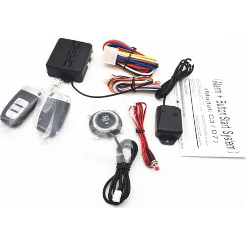 Car Alarm System Security Vibration Ignition Engine Start Push Button Remote D7
