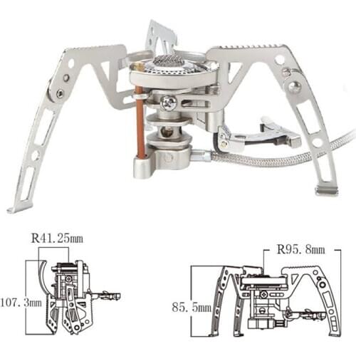 BRS-6 Portable Outdoor Camping Stainless Steel Split Butane Gas Burner Cooking Powerful Picnic BBQ Stove 1940W