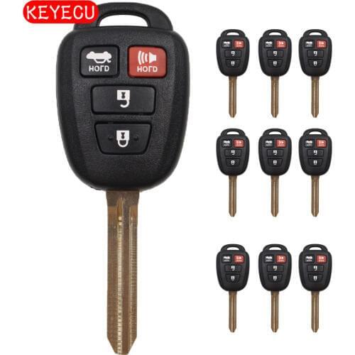 Keyecu 10pcs/lot Replacement Remote Key Shell 3+1 Button Fob for Camry Uncut TOY43 Blade