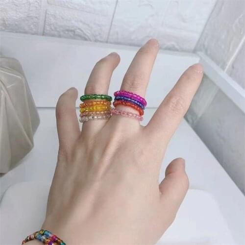 1pc Creative Bohemian Style Women Finger Ring Fashion Handmade Beaded Ring Knuckle Ring For Girl Women Jewelry Accessories