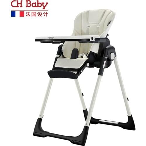 Baby feeding chair multifunctional leather folding portable reclining dining chair adjustable height