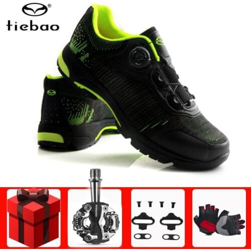 TIEBAO leisure cycling shoes SPD Pedals shoes men sneakers mountain bike sneakers self-locking bicycle riding shoes bicicleta