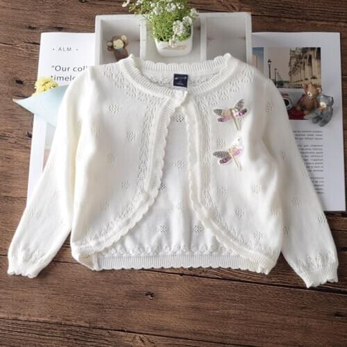 0-4yrs Baby Girl Jacket Cardigan Sweater Pink White Spring Cotton Infant Outerwear 3 6 9 12 18 24month Toddler Clothes 205045