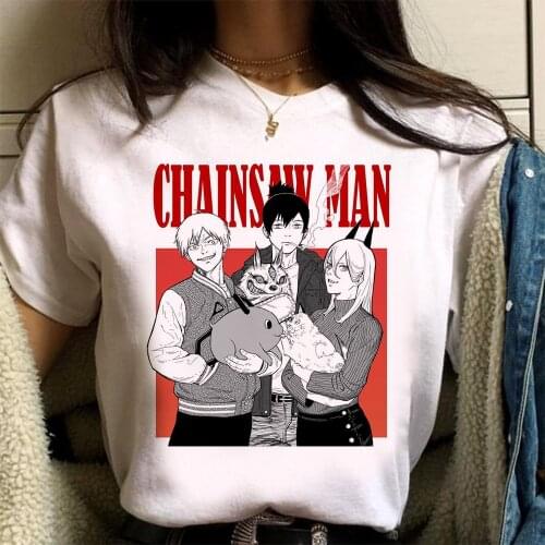2021 Hot Japanese Anime T Shirt Men Chainsaw Man Manga Graphic T-shirt Unisex Tops Tshirt Male