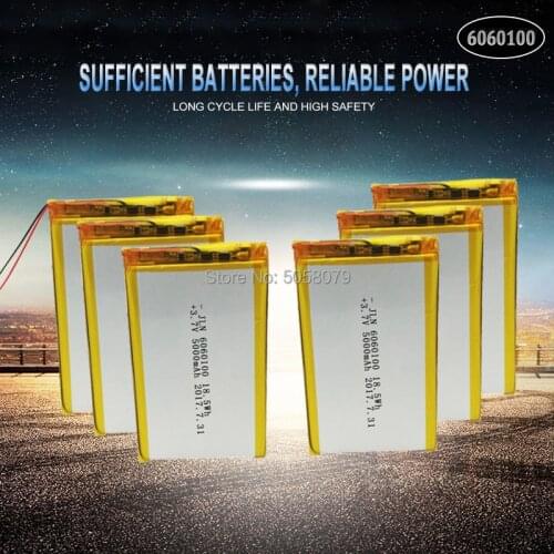 10pcs Li Po Li-ion Batteries Lithium Polymer Battery 3 7 V Lipo Li Ion Rechargeable Lithium-ion 6060100 5000mAh Bateria Replace