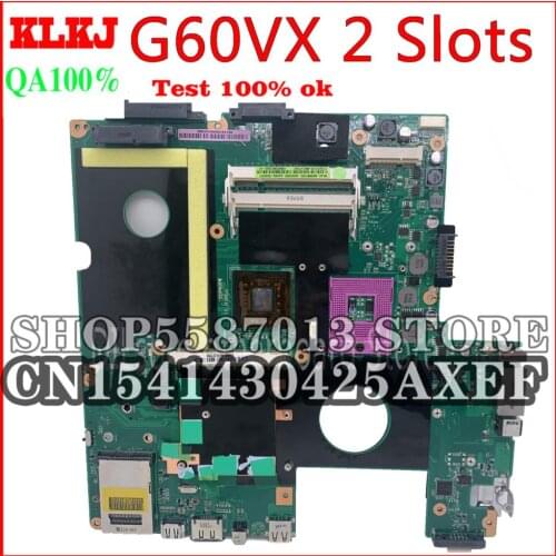 KLKJ G60VX For ASUS G51V G60V G51VX Mainboard 2 slots/RAM Laptop Motherboard REV2.0 PAG 989 HM55 DDR3 Test Work 100