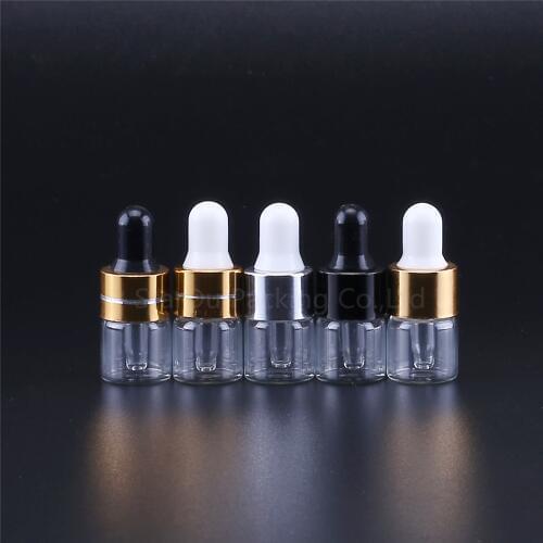 Mini Empty Esstenial Container 1ml Perfume Bottle Glass Makeup Portable Aromatherapy Oil With Glass Dropper