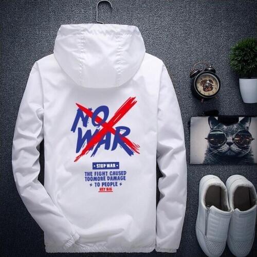 2019 Autumn Fashion Mens Windbreaker Jacket Fitness Running Clothes Student Casual Loose Lapel Hooded Jacket