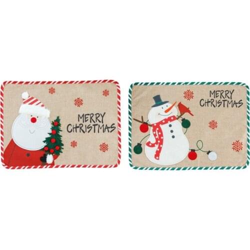Merry Christmas Placemats Set, Non-Slip Place Mats Washable Table Mats, 13 x 18 Inch