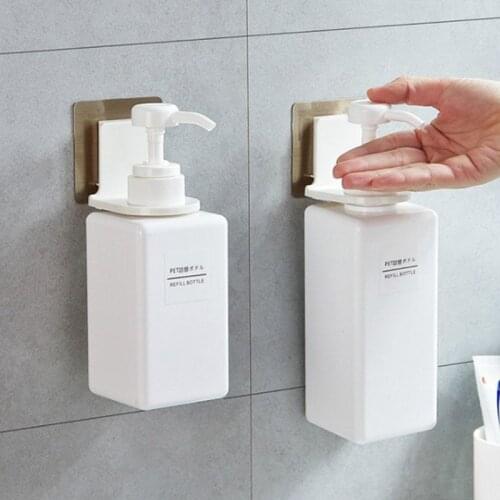 Wall Mounted Self Sticky Hook Strong Rack Multifunction Bathroom Adhesive Hooks Holder Wall Storage For Body Wash Shampoo Bottle