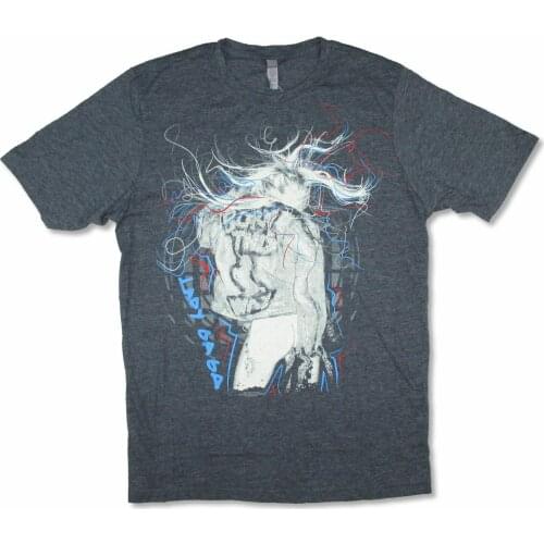 Lady Gaga Scribbles Grey T Shirt NEW. OFFICIAL