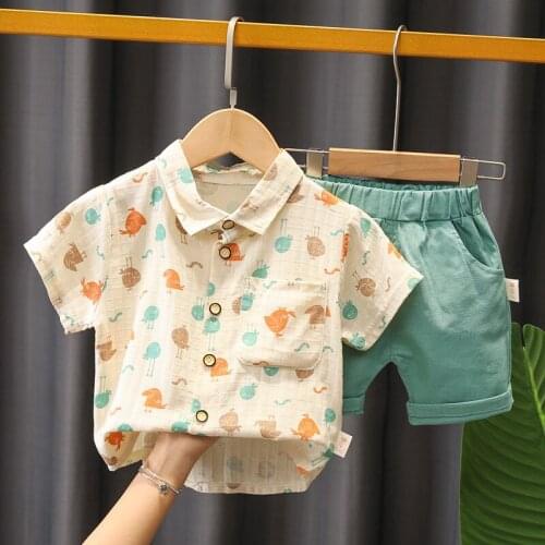 2021 New Summer Children Clothes Baby Boys Girl Cartoon Full Print Shirts Shorts 2Pcs/sets Infant Kids Trend Toddler Tracksuits