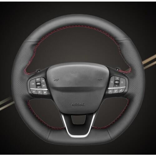 Car Braid On The Steering Wheel Cover for Ford Focus ST-Line 2018-2019 Focus ST 2019-2020 Fiesta ST Auto Braiding Covers Styling