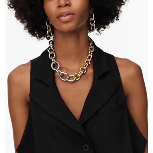 Mens Womens Cuban Chunky Chain Pendant Necklace Exaggerated Hip Hop Punk Style Necklace Jewelry Gift 2020