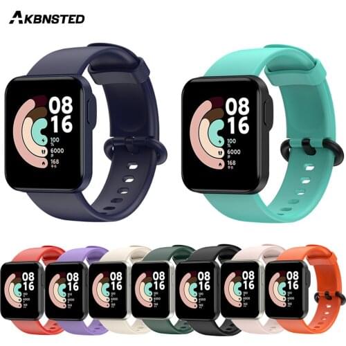 AKBNSTED Watchbands For Xiaomi Mi Watch Lite Silicone Band Smart Bracelet For Redmi Watch Wrist Strap Sport Strap Accessories