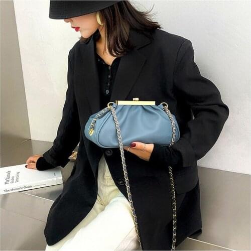 Luxury 2021new Summer Fashion Ladies Western Style One-shoulder Fold Bag High-quality Leather Brand Designer Chain Messenger Bag