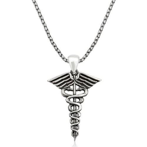 Tevuli 925 Sterling Silver Medical Symbol Kadüse Male Necklace
