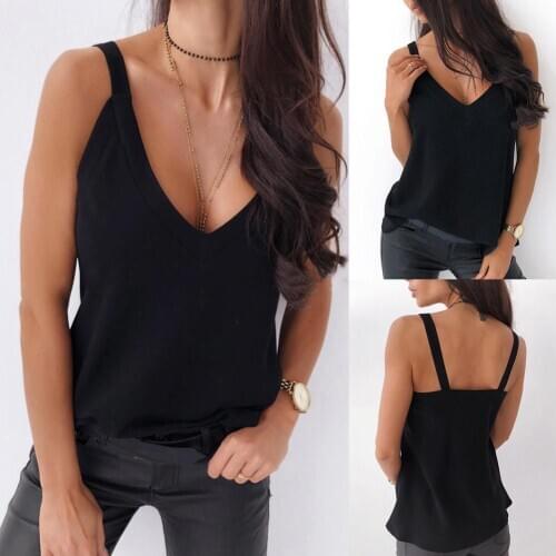 Women Sexy Summer Deep V Neck Sleeveless Leopard Print Camisole Vest Blouse Leopard Print Deep V Neck Blouse